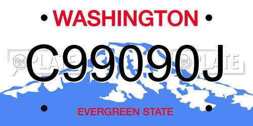 C99090J Washington License Plate