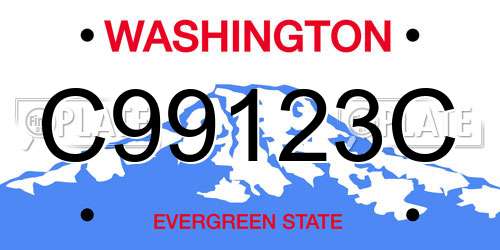C99123C Washington License Plate