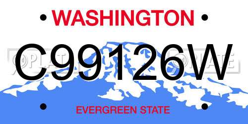 C99126W Washington License Plate