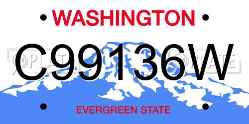 C99136W Washington License Plate