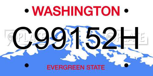 C99152H Washington License Plate