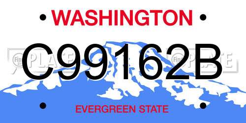 C99162B Washington License Plate