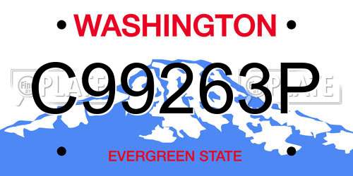 C99263P Washington License Plate