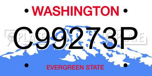 C99273P Washington License Plate