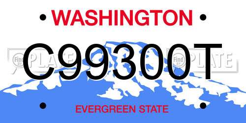 C99300T Washington License Plate