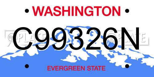 C99326N Washington License Plate