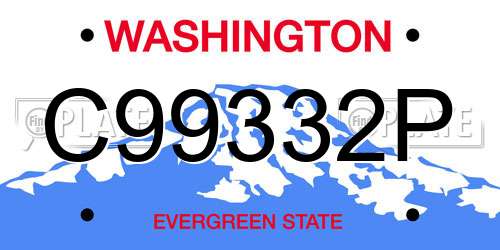 C99332P Washington License Plate