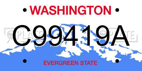 C99419A Washington License Plate