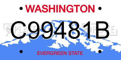 C99481B Washington License Plate