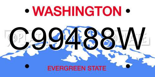 C99488W Washington License Plate
