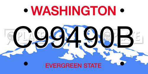 C99490B Washington License Plate
