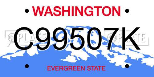 C99507K Washington License Plate