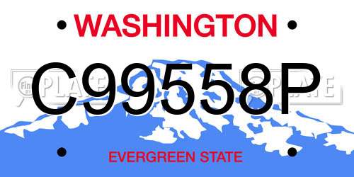 C99558P Washington License Plate