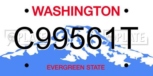 C99561T Washington License Plate