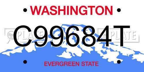 C99684T Washington License Plate