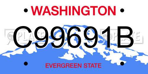 C99691B Washington License Plate