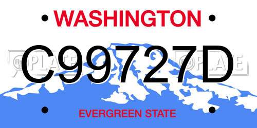 C99727D Washington License Plate