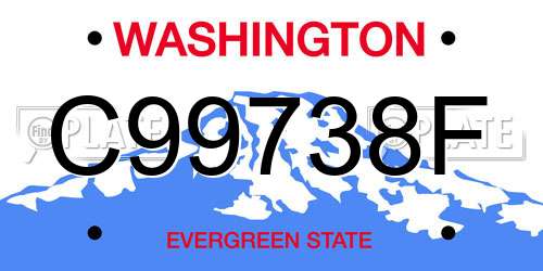 C99738F Washington License Plate