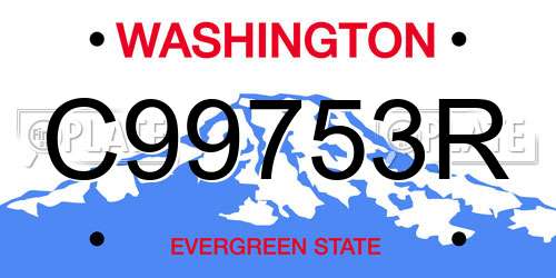 C99753R Washington License Plate