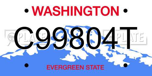 C99804T Washington License Plate