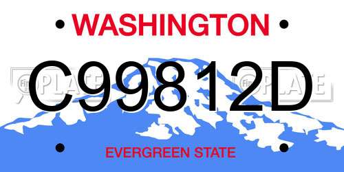 C99812D Washington License Plate