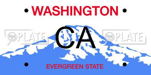 CA Washington License Plate
