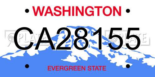 CA28155 Washington License Plate