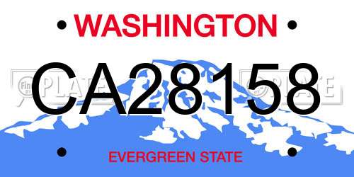 CA28158 Washington License Plate
