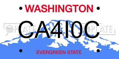 CA4I0C Washington License Plate
