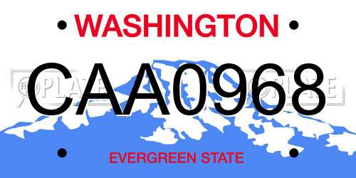 CAA0968 Washington License Plate