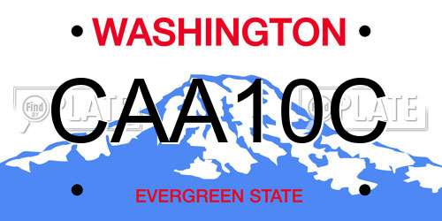 CAA10C Washington License Plate