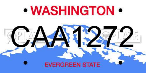 CAA1272 Washington License Plate