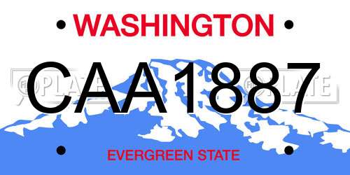 CAA1887 Washington License Plate