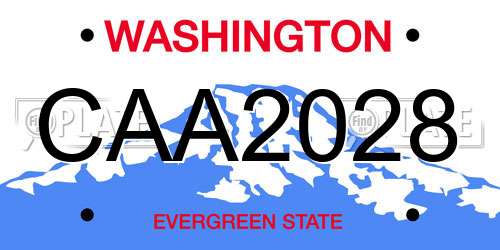 CAA2028 Washington License Plate