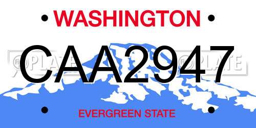CAA2947 Washington License Plate