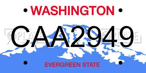 CAA2949 Washington License Plate