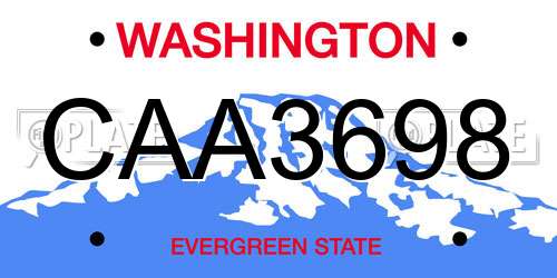CAA3698 Washington License Plate