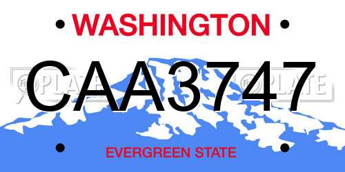 CAA3747 Washington License Plate