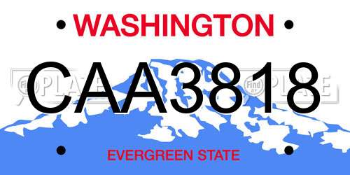 CAA3818 Washington License Plate
