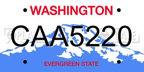 CAA5220 Washington License Plate