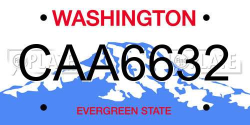 CAA6632 Washington License Plate