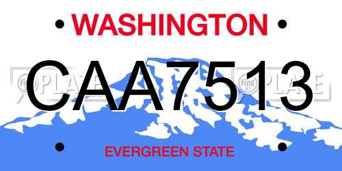 CAA7513 Washington License Plate