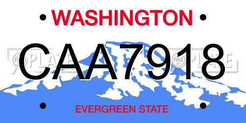CAA7918 Washington License Plate