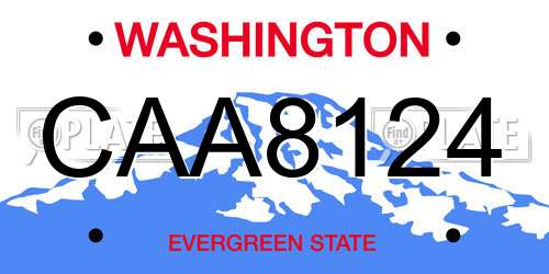 CAA8124 Washington License Plate