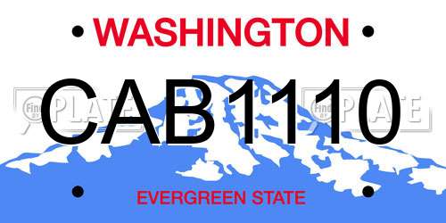 CAB1110 Washington License Plate