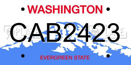 CAB2423 Washington License Plate