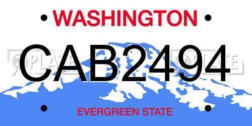 CAB2494 Washington License Plate