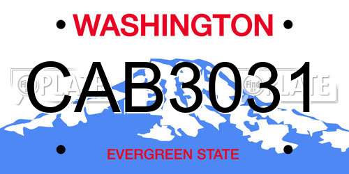 CAB3031 Washington License Plate