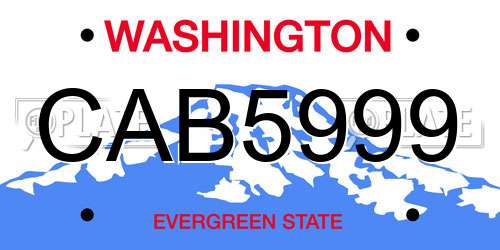 CAB5999 Washington License Plate