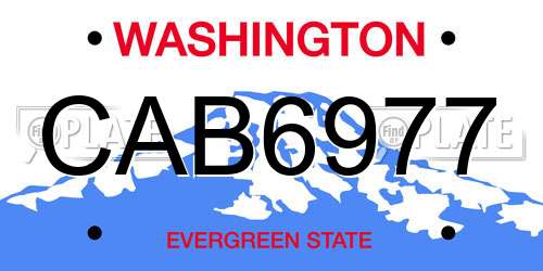CAB6977 Washington License Plate